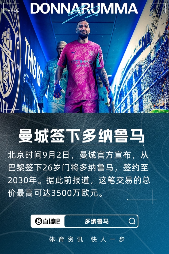 喬-哈特：多納魯馬腳下技術(shù)很好，他是瓜迪奧拉想要的世界級門(mén)將